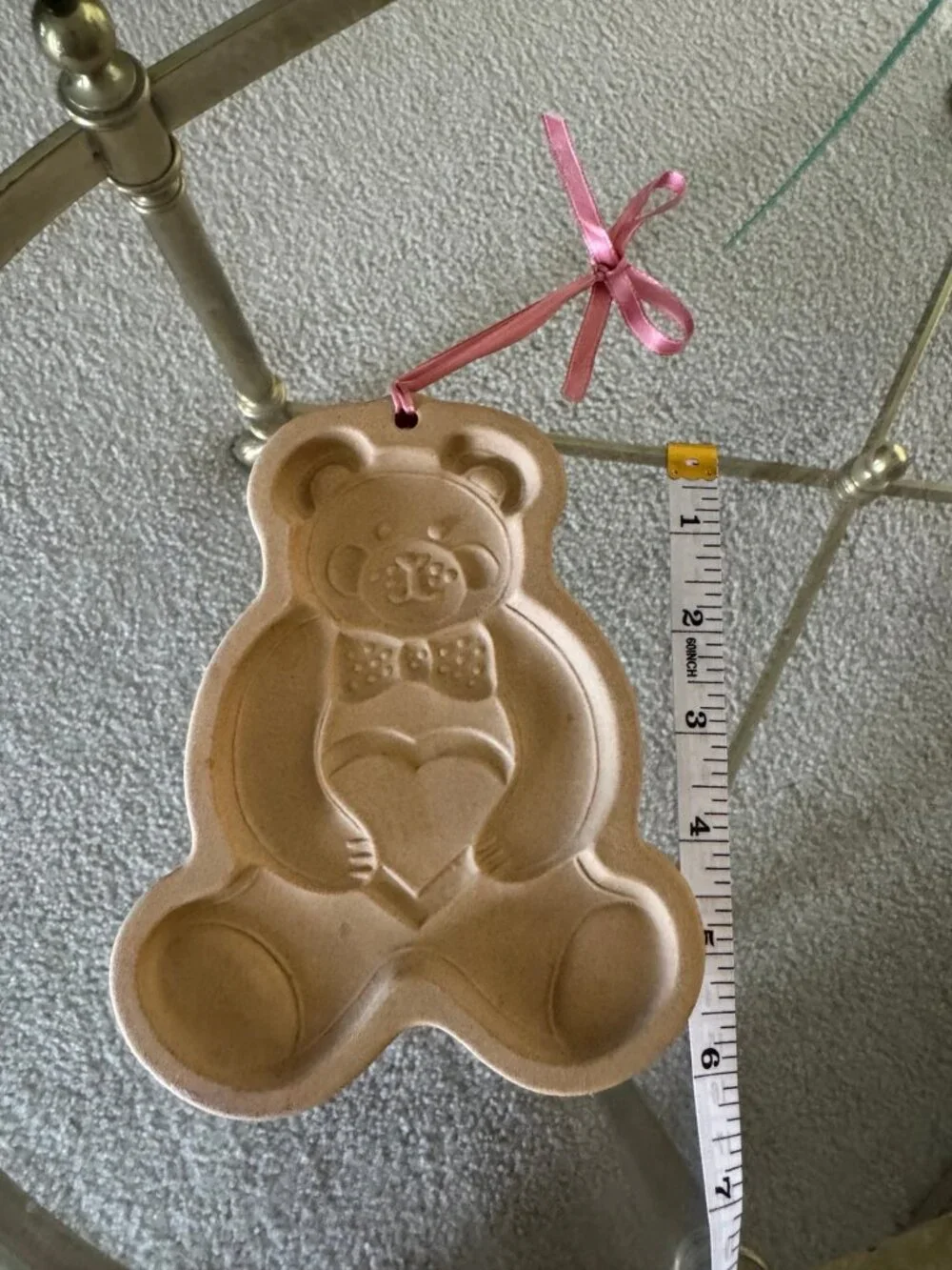 Vintage 1991 Pampered Chef Teddy Bear Cookie Mold Stoneware USA